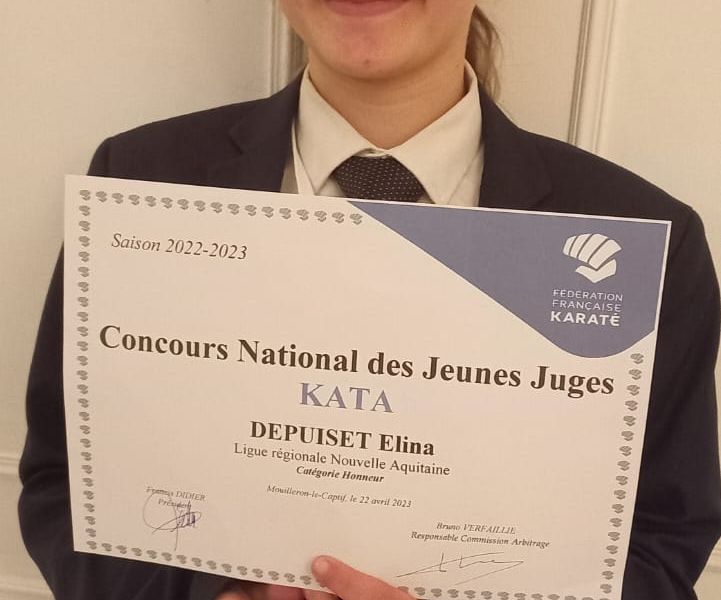 Elina DEPUISET - 4ème  du Concours National des Jeunes Arbitres.
