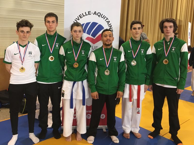 Championnats - ZID Aquitaine - COMBATS - Le Bouscat - 27.01.2018 - Morgane HEINZ, Corentin BRUEL, Louka KIEWSKY, Baptiste SANGLA, Nicolas TERQUEM et Lionel NGET